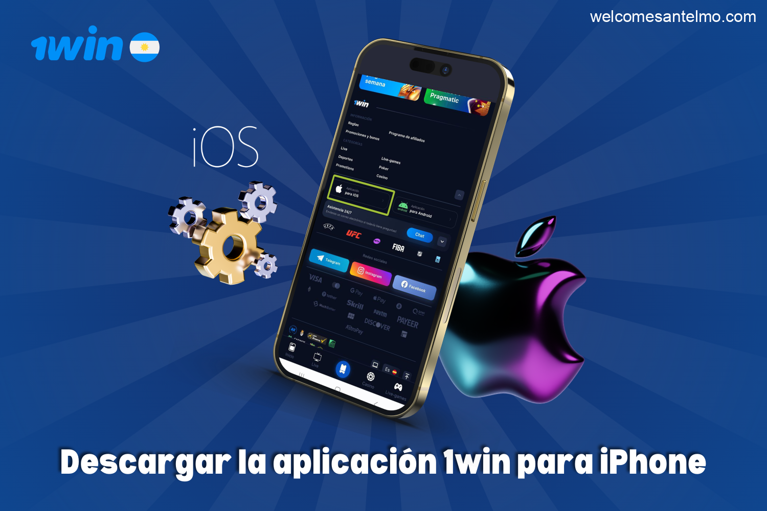 Tras instalar la aplicación 1win para iPhone, los jugadores argentinos podrán jugar y apostar en cualquier momento