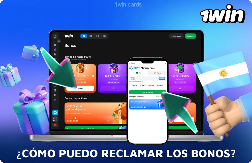 Para obtener el bono de 1win, regístrate, ingresa el código promocional y realiza un depósito