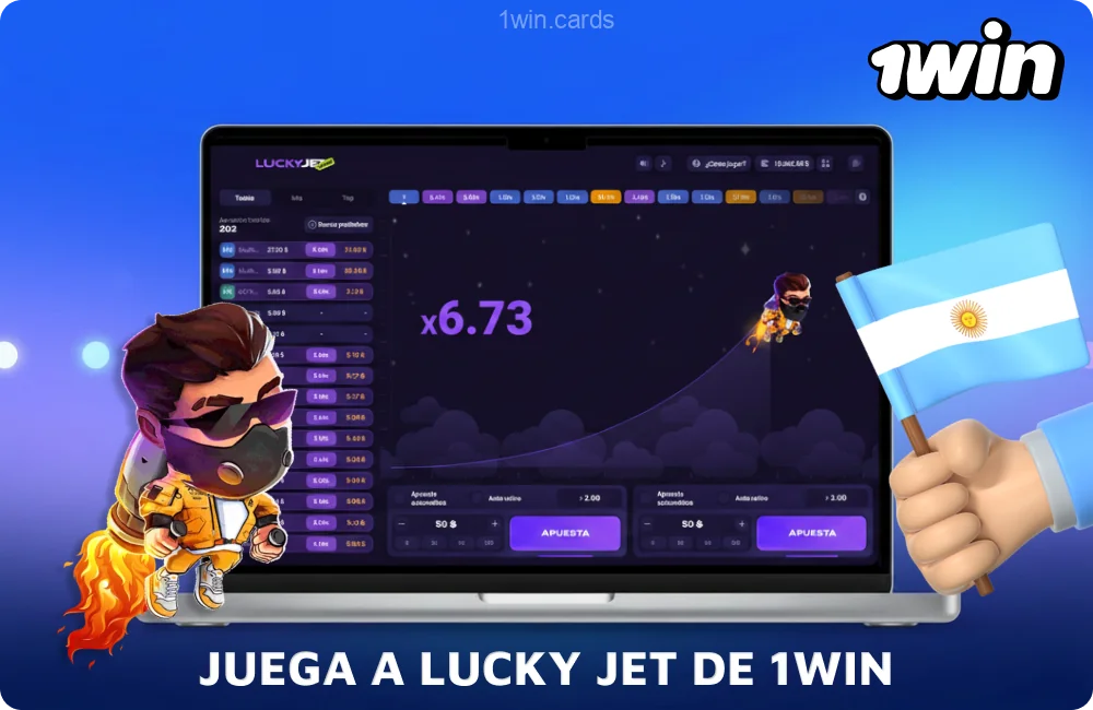 Lucky Jet 1win es un juego de crash con un RTP del 97 % y un bono de hasta el 500 % para los nuevos jugadores de Argentina