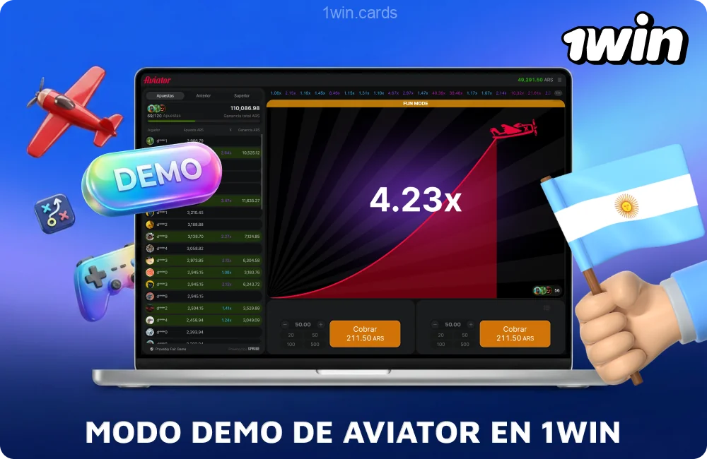 El modo de demostración de Aviator en 1win te permite familiarizarte con el juego de forma gratuita mediante apuestas virtuales