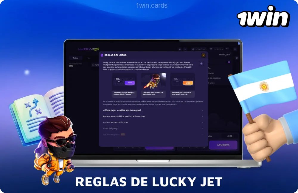 En Lucky Jet 1win, el jugador realiza una apuesta y retira sus ganancias antes de que el personaje desaparezca, y recibe la suma correspondiente al multiplicador actual
